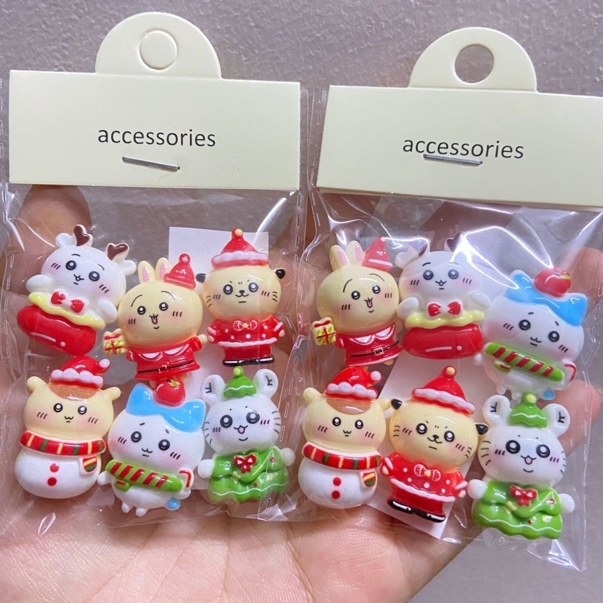 Resin Crafts - Kerst Effen Kleur Chiikawa Hars Verwijderbare
