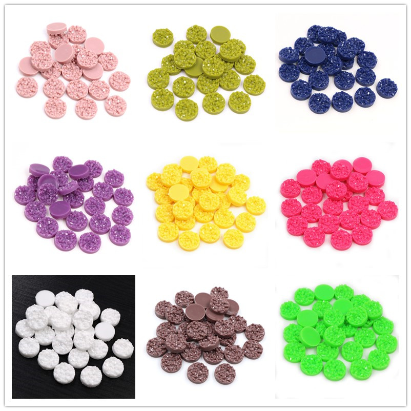 Resin Craft Projects - 40pcs Hars Druzy Cabochons Dome 8/10/12mm