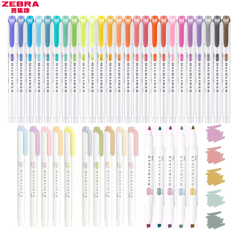 Zebra Pen Sarasa - 1/3pcs ZEBRA MILDLINER WKT7 Markeerstiften, Multi-Kleuren