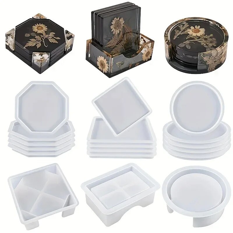 Serving Tray Mold - Coaster hars mallen set inclusief 1pc