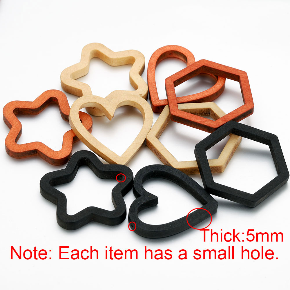 10 stuks houten hart vierkante - Resin Crafts recensie en prijs