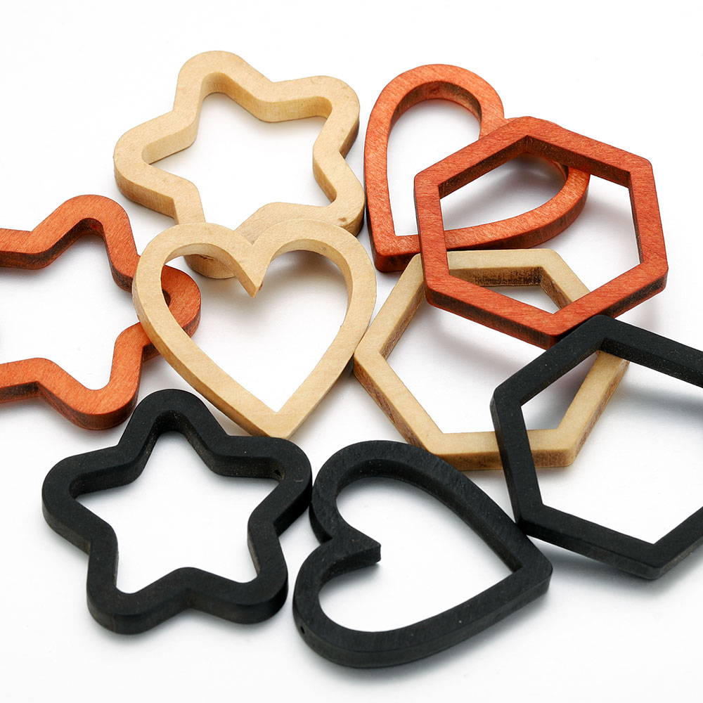 10 stuks houten hart vierkante - Resin Crafts recensie en prijs