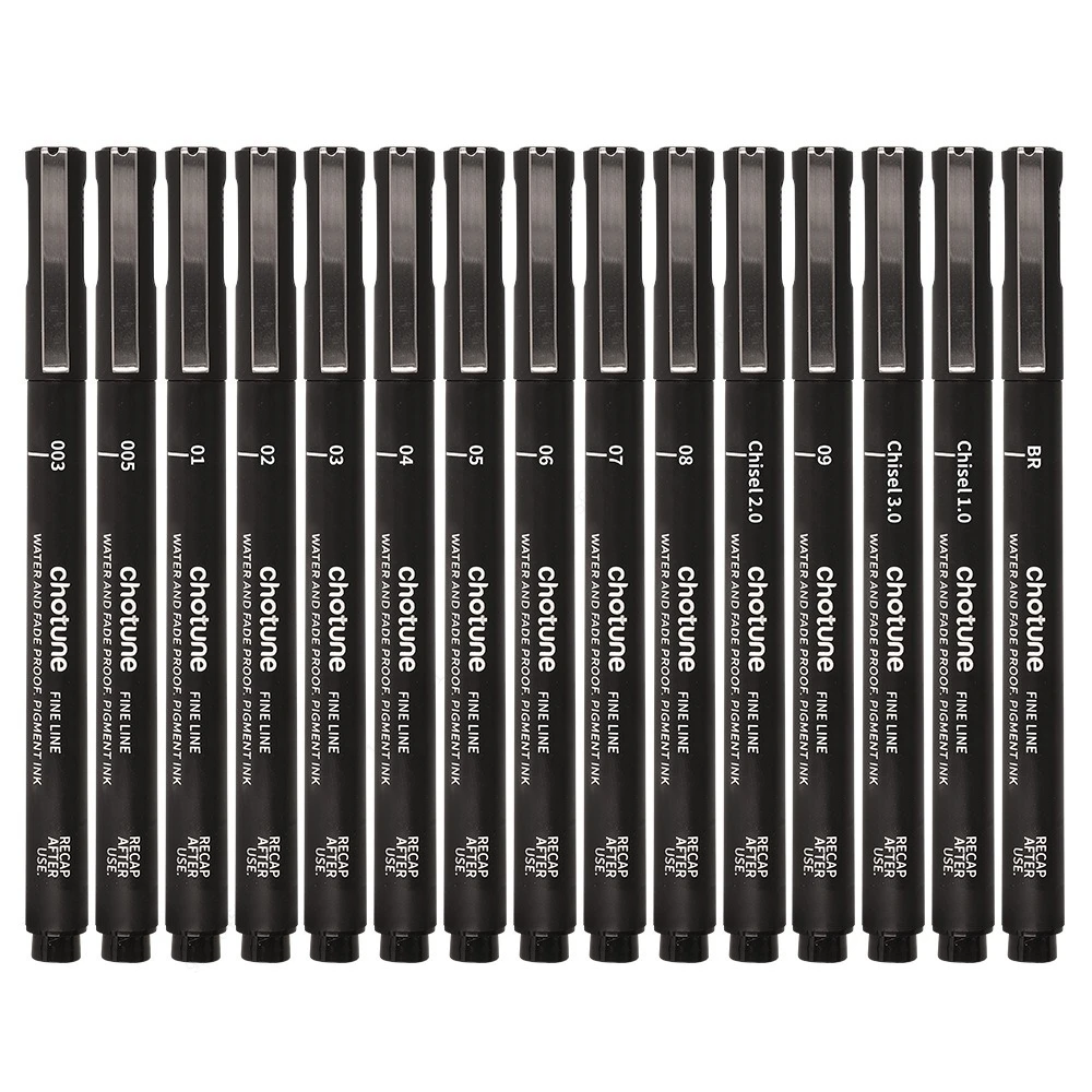 Zwarte micropennen, 15 maten,  - Copic Marker Sketch recensie en prijs
