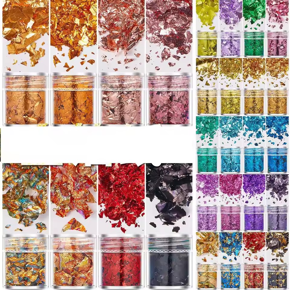 4-delige set goud zilver multi - Gold Foil Flakes recensie en prijs