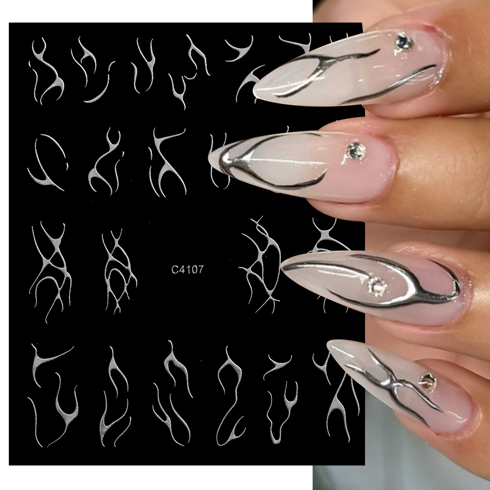 3d Zilveren Vlam Nagelsticker  - Gold Foil Flakes recensie en prijs